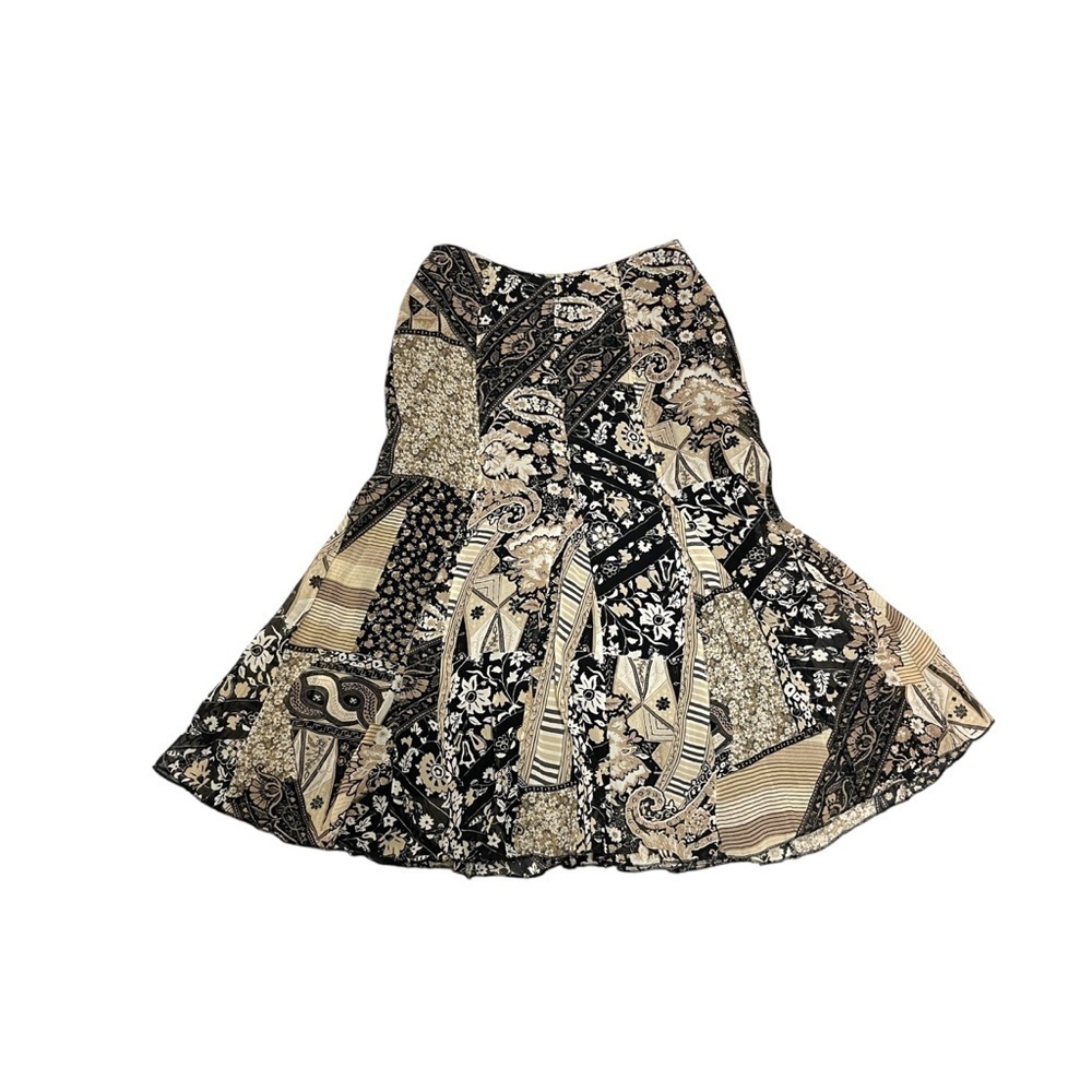 Steilmann Patchwork Skirt Size 10 Multi Print Ear… - image 5
